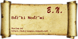 Büki Noémi névjegykártya